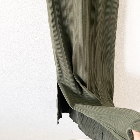 Vitamin A West Organic Olive Green Cut Out Ribbed Resortwear Summer Midi Dress - Picture 5 of 8